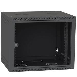 IPCOM 12U 600x450 Шкаф телекоммуникационный двери стекло (черный