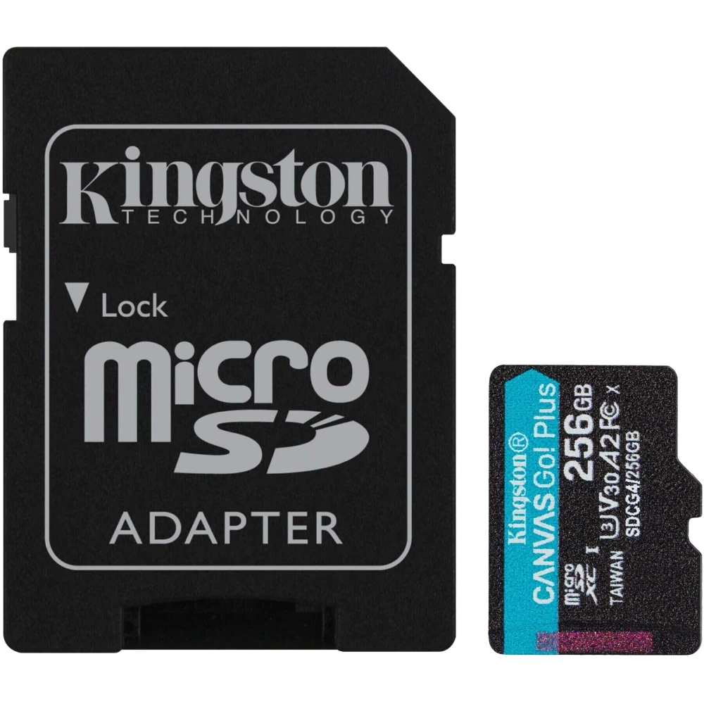 Kingston 256GB microSDXC Canvas Go Plus Gen4 A2 U3 V30 Card + Adapter