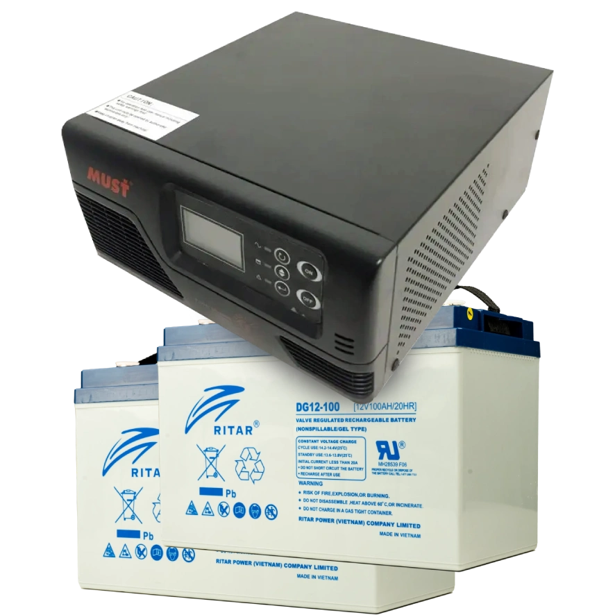MUST EP20-R1000W + 2x 12V 100Ah DG12-100