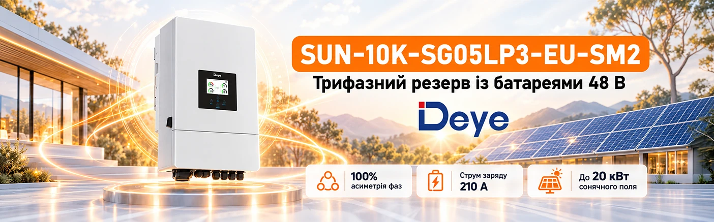 Deye SUN-10K-SG05LP3-EU-SM2: трифазний резерв на 10 кВт із низьковольтними батареями