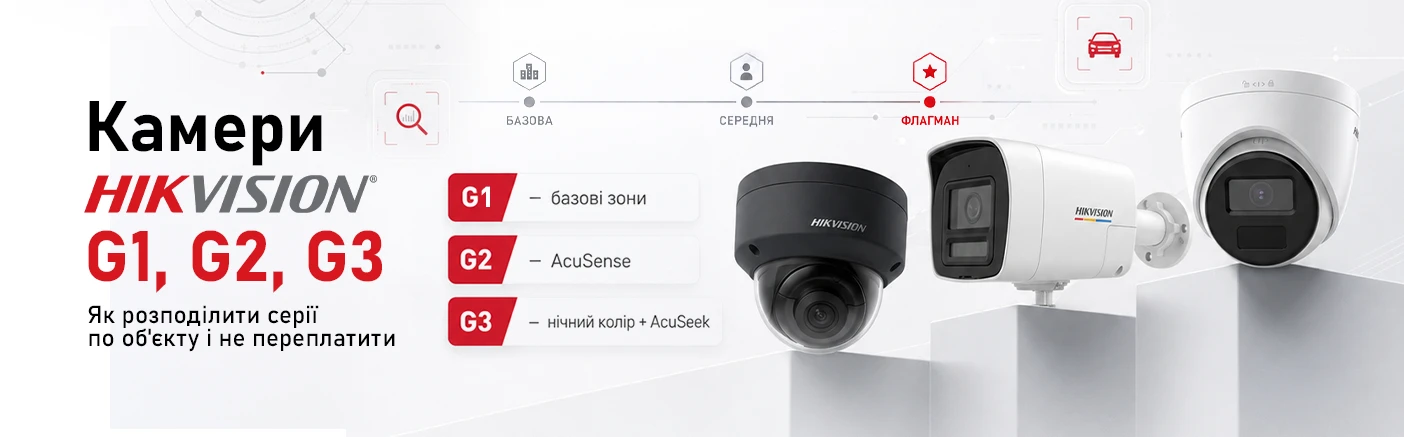 Архітектура відеомоніторингу Hikvision: Як підібрати камери серій G1, G2 та G3 під бюджет проєкту