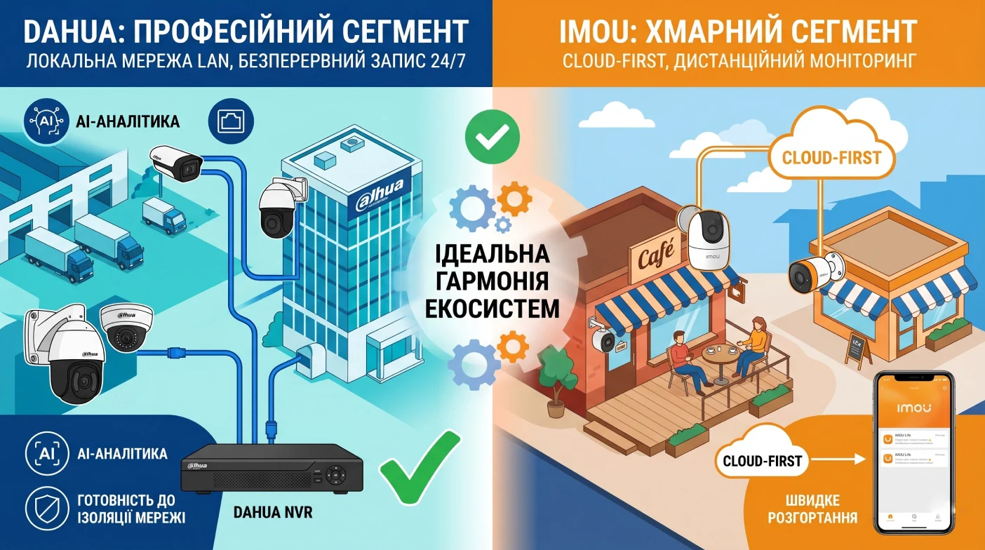 Правило екосистем: Як розділення об'єктів на Dahua та IMOU рятує стабільність відеонагляду