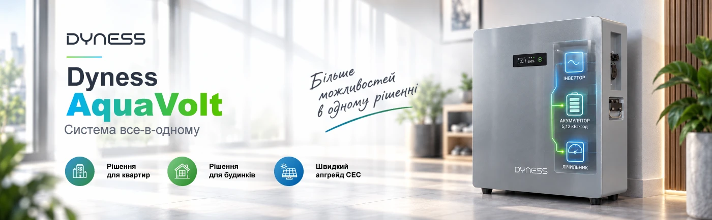 Новинка Dyness AquaVolt: батарея, інвертор і лічильник в одному корпусі