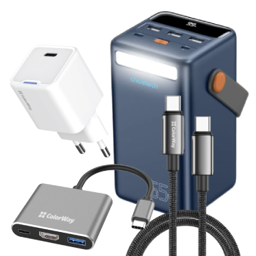 Повербанки, USB кабели, хабы, зарядки