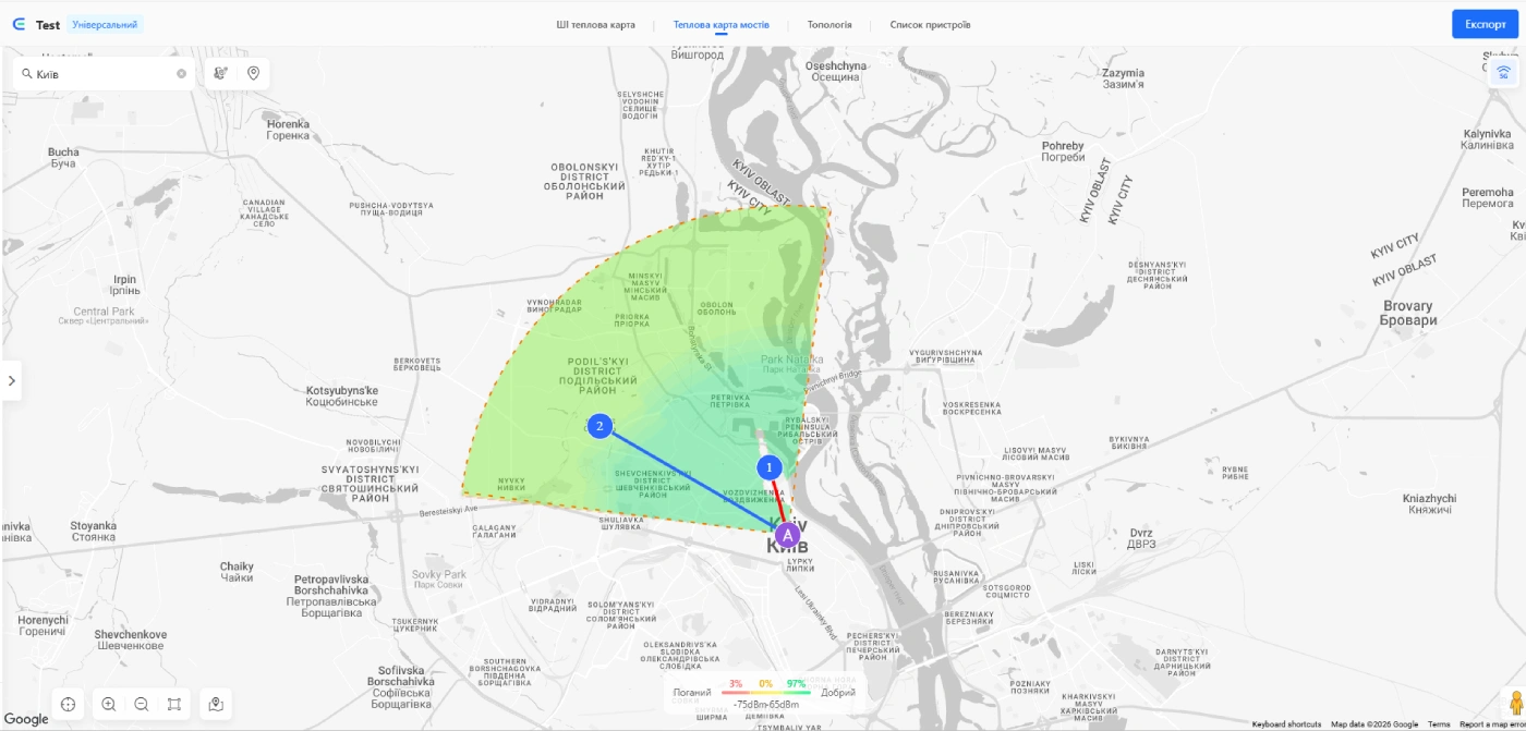 Ruijie Cloud AI Heatmap: як спланувати WiFi-міст на мапі ще до закупівлі обладнання