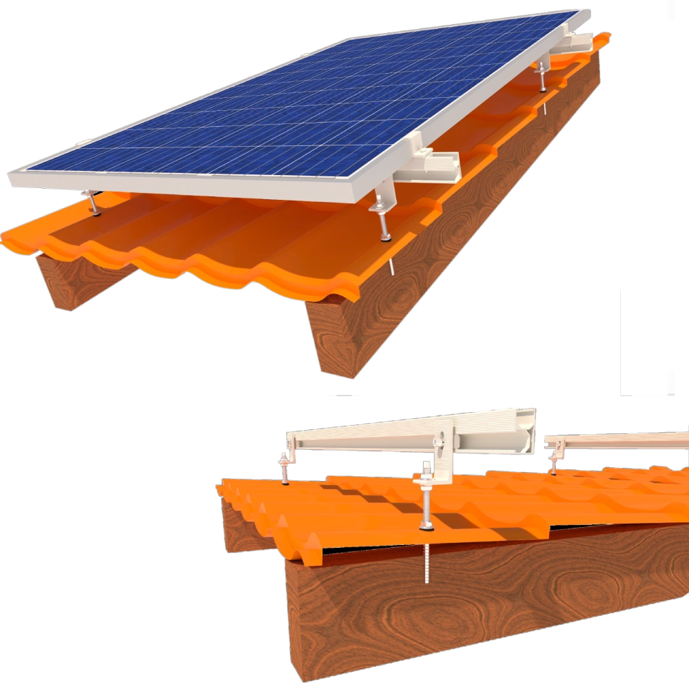 Комплект крепления солнечных панелей до 1005мм металлочерепица профнастил шифер