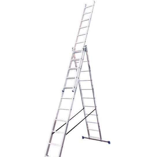Алюминиевая трехсекционная лестница 3х11 ступеней