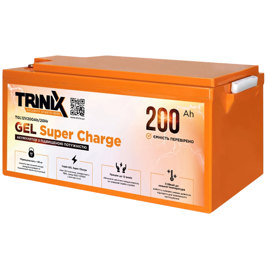 Trinix TGL12V200Ah/20Hr Акумуляторна батарея 12В 200А•год