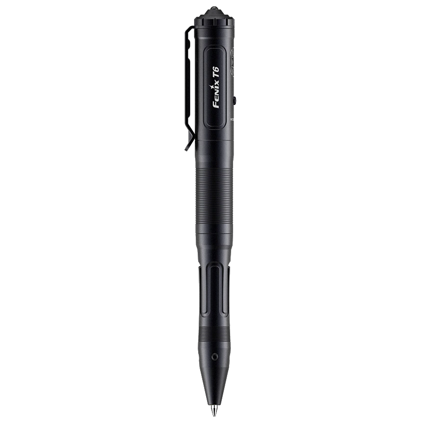 Тактическая ручка с фонариком черная