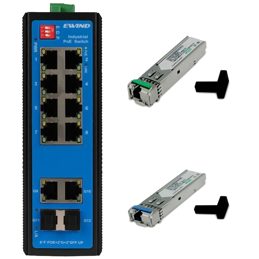 EW-PIS1712-8FE + SFP-1.25G-20KM-TX/RX