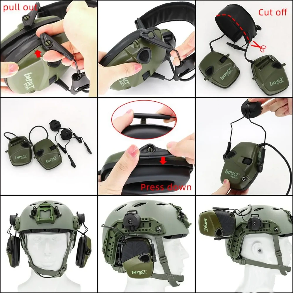 ACM Headset Helmet Rail Адаптер  для стрілкових навушників Howard Impact Sport