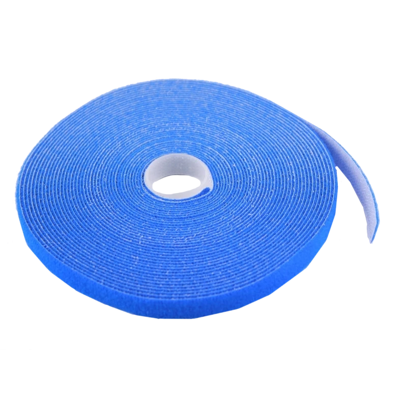 Стяжка-липучка, 12 мм x 10 м, моток, синя