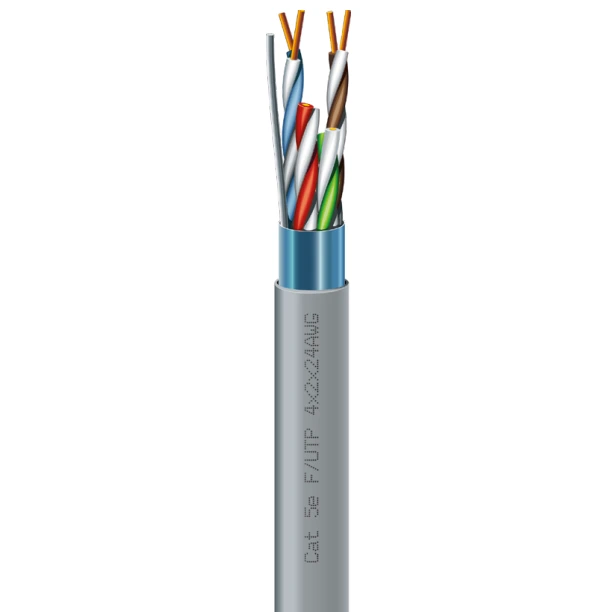 Кабель вита пара ЗЗКМ (FTP мідь внут) Cat. 5e F/UTP 4х2х24 AWG (7091000) бухта 305м.